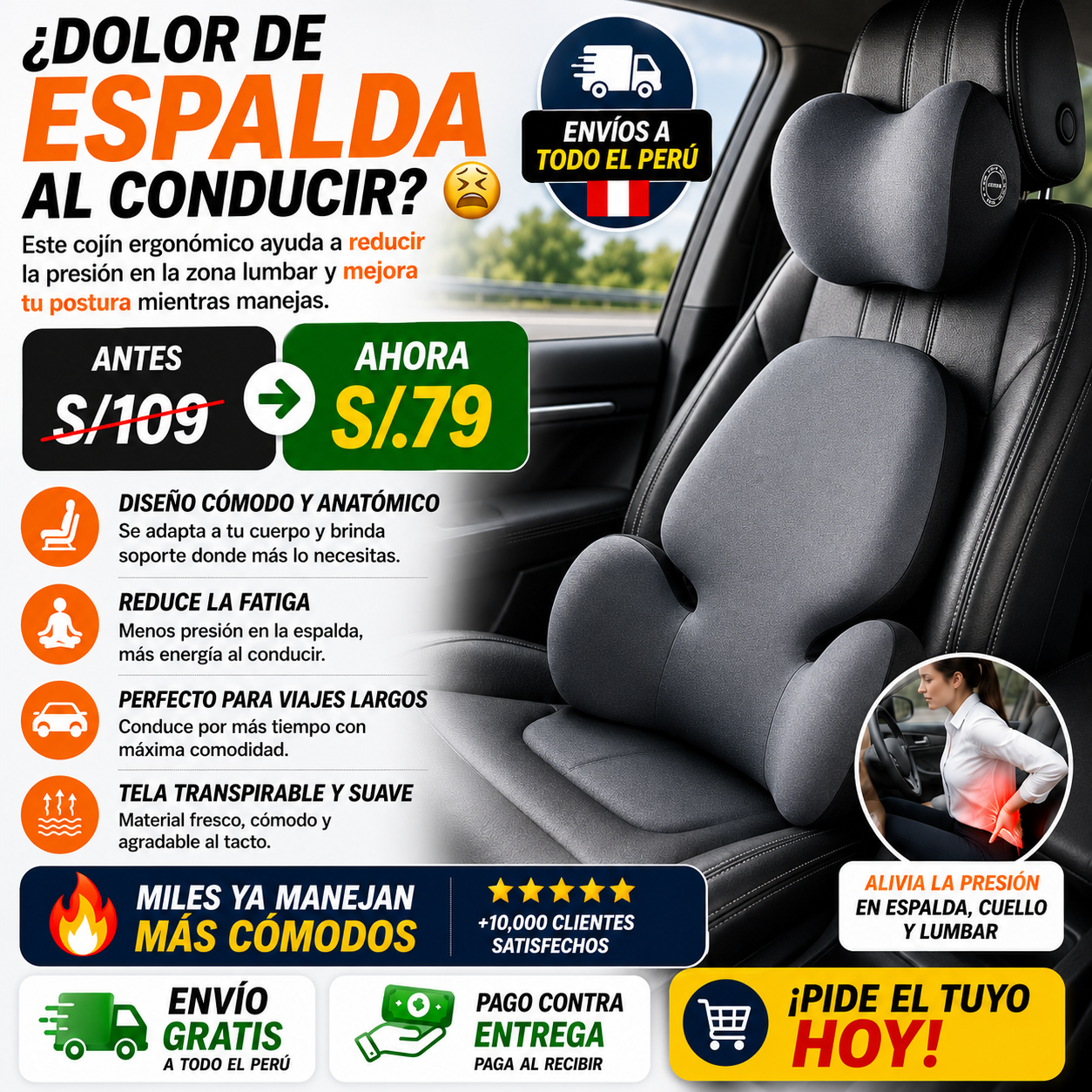 COJIN ERGONOMICO PARA AUTO