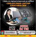 DUO COOLER PARA LAPTOP GIRATORIO 2 VENTILADORES +  SOPORTE PARA CELULAR